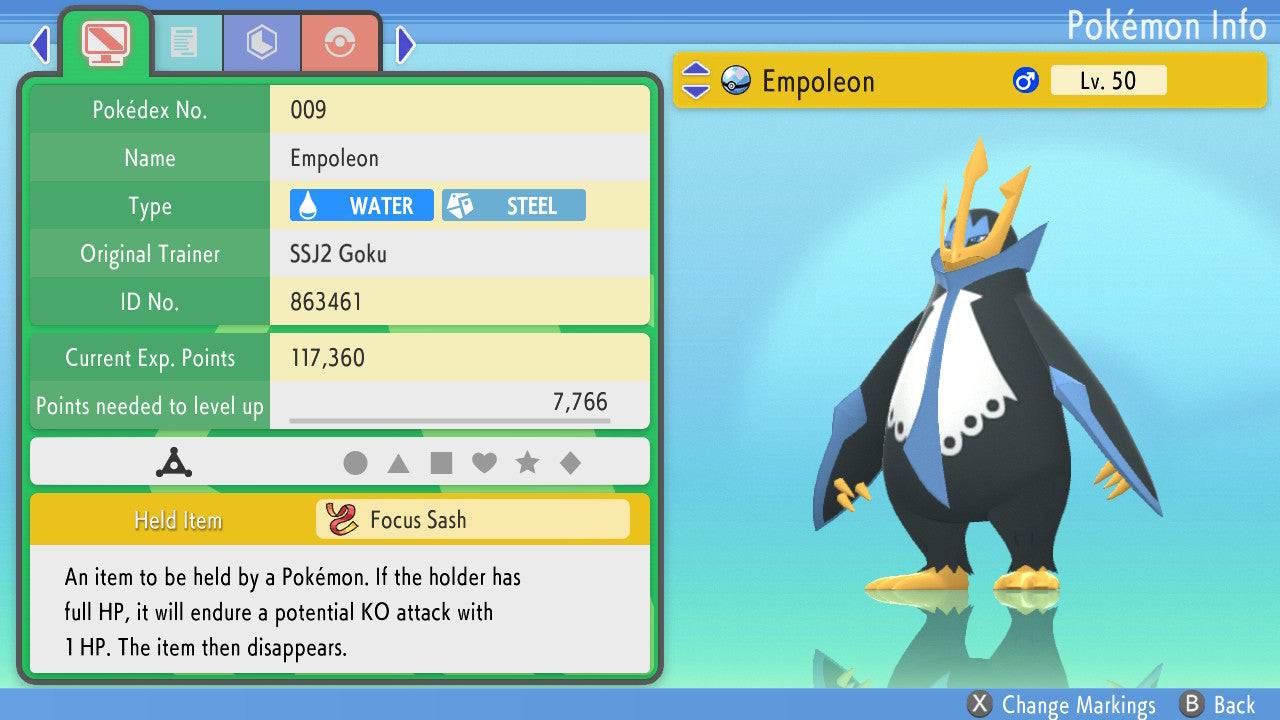 Pokemon Brilliant Diamond and Shining Pearl Empoleon 6IV-EV Trained - Pokemon4Ever