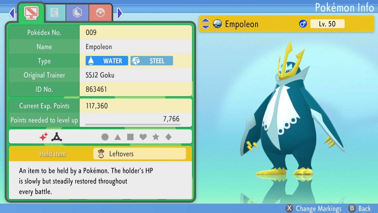 Pokemon Brilliant Diamond and Shining Pearl Empoleon 6IV-EV Trained - Pokemon4Ever