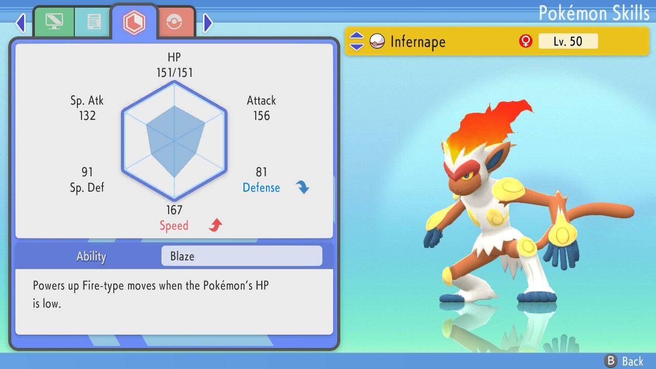 Pokemon Brilliant Diamond and Shining Pearl Infernape 6IV-EV Trained - Pokemon4Ever