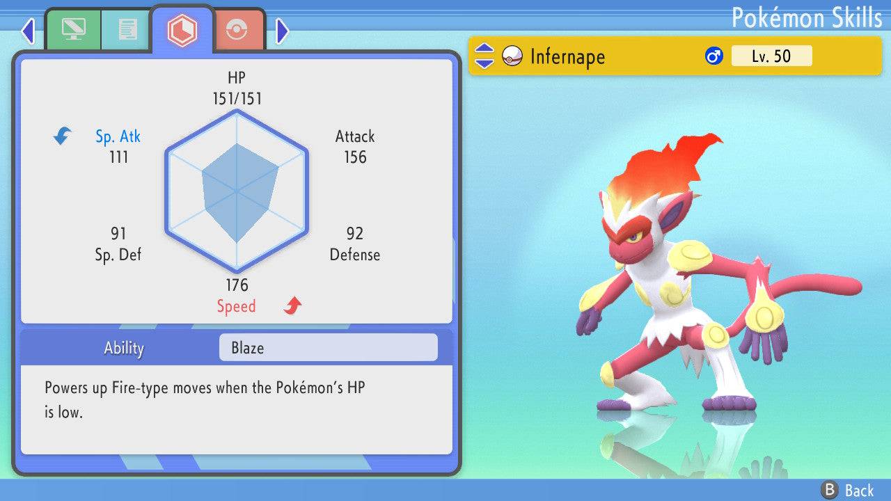 Pokemon Brilliant Diamond and Shining Pearl Infernape 6IV-EV Trained - Pokemon4Ever