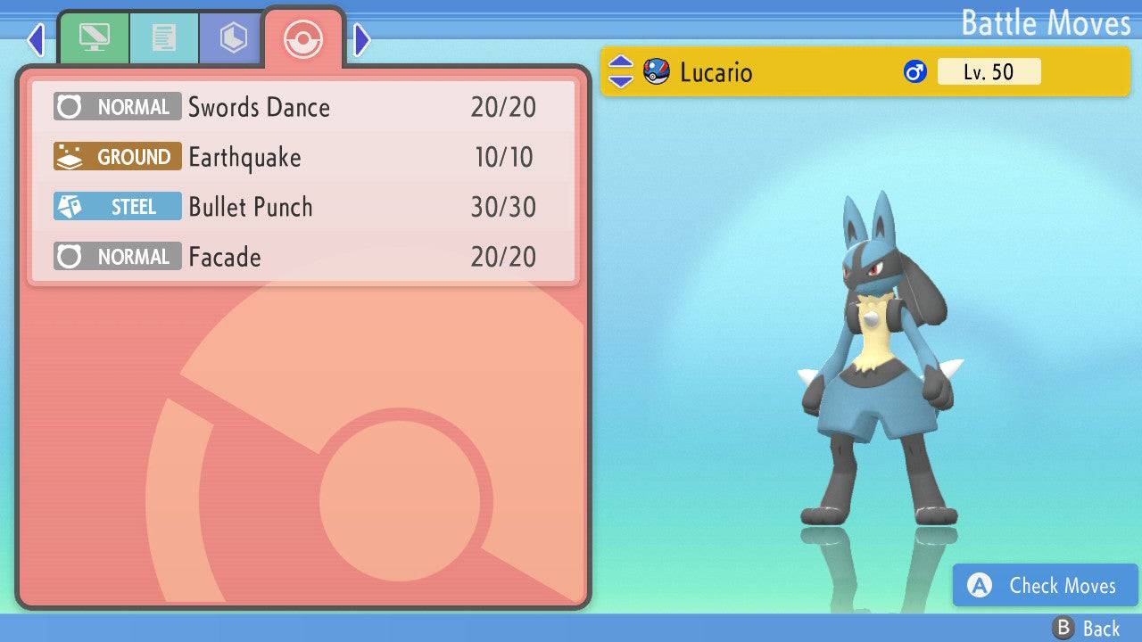 Pokemon Brilliant Diamond and Shining Pearl Lucario 6IV-EV Trained - Pokemon4Ever