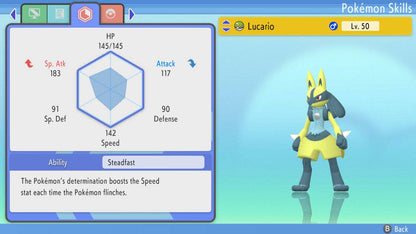 Pokemon Brilliant Diamond and Shining Pearl Lucario 6IV-EV Trained - Pokemon4Ever