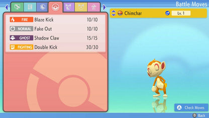 Pokemon Brilliant Diamond and Shining Pearl Chimchar 6IV-EV Trained - Pokemon4Ever