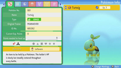 Pokemon Brilliant Diamond and Shining Pearl Turtwig 6IV-EV Trained - Pokemon4Ever