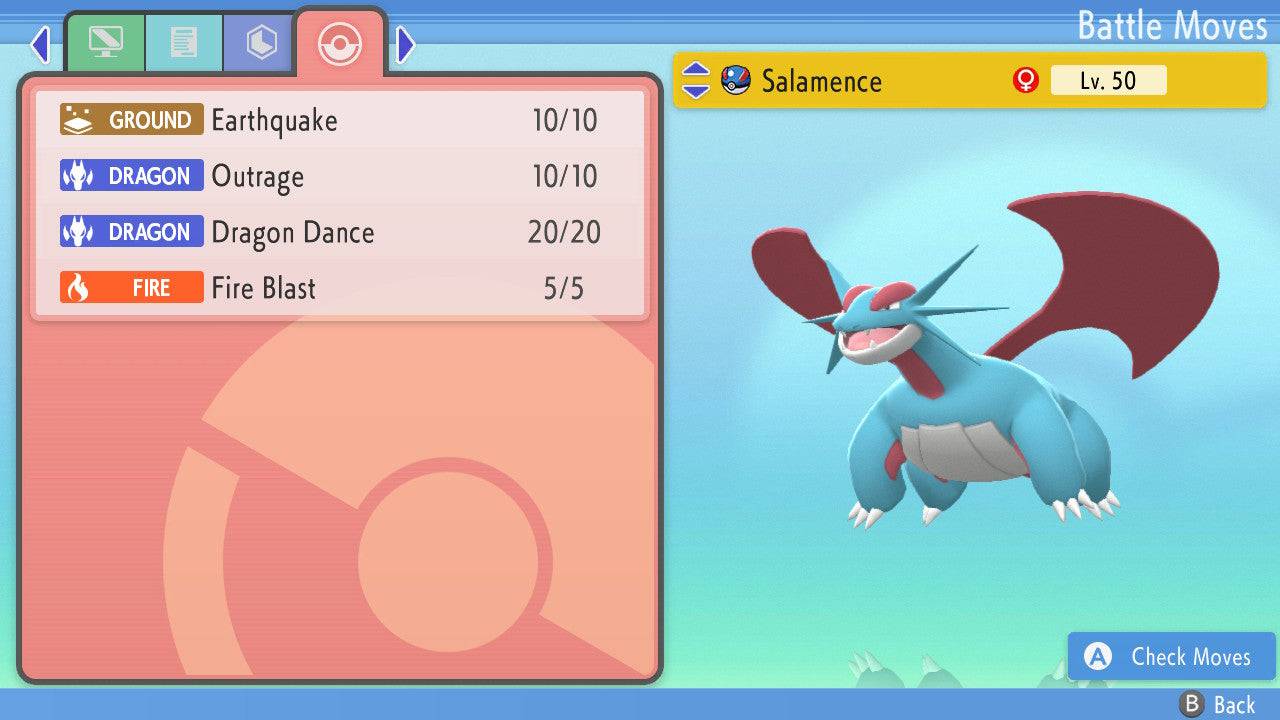 Pokemon Brilliant Diamond and Shining Pearl Salamence 6IV-EV Trained - Pokemon4Ever