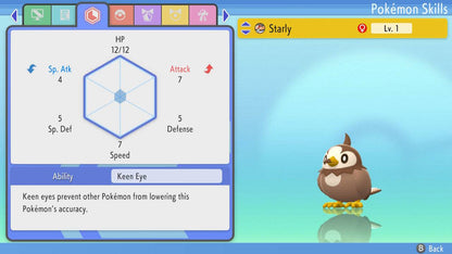Pokemon Brilliant Diamond and Shining Pearl Starly 6IV-EV Trained - Pokemon4Ever