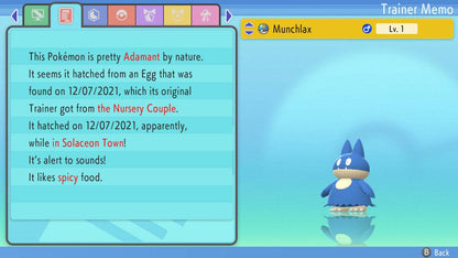 Pokemon Brilliant Diamond and Shining Pearl Munchlax 6IV-EV Trained - Pokemon4Ever