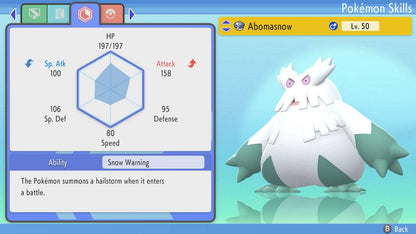 Pokemon Brilliant Diamond and Shining Pearl Abomasnow 6IV-EV Trained - Pokemon4Ever