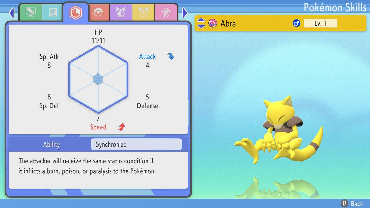 Pokemon Brilliant Diamond and Shining Pearl Abra 6IV-EV Trained - Pokemon4Ever