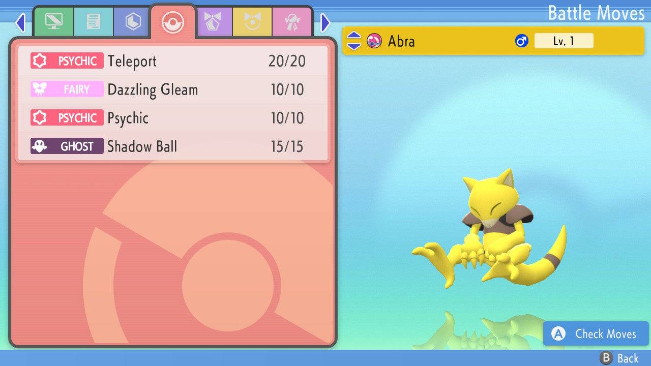 Pokemon Brilliant Diamond and Shining Pearl Abra 6IV-EV Trained - Pokemon4Ever