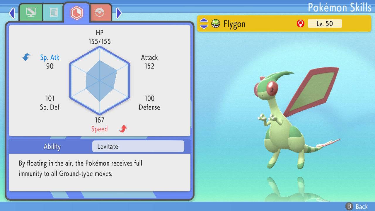 Pokemon Brilliant Diamond and Shining Pearl Flygon 6IV-EV Trained
