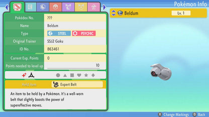 Pokemon Brilliant Diamond and Shining Pearl Beldum 6IV-EV Trained - Pokemon4Ever