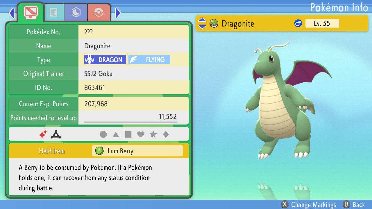 Pokemon Brilliant Diamond and Shining Pearl Dragonite 6IV-EV Trained - Pokemon4Ever