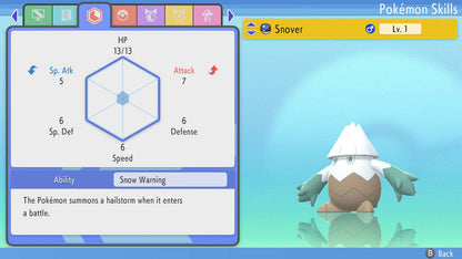 Pokemon Brilliant Diamond and Shining Pearl Snover 6IV-EV Trained - Pokemon4Ever