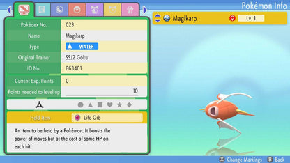 Pokemon Brilliant Diamond and Shining Pearl Magikarp 6IV-EV Trained - Pokemon4Ever
