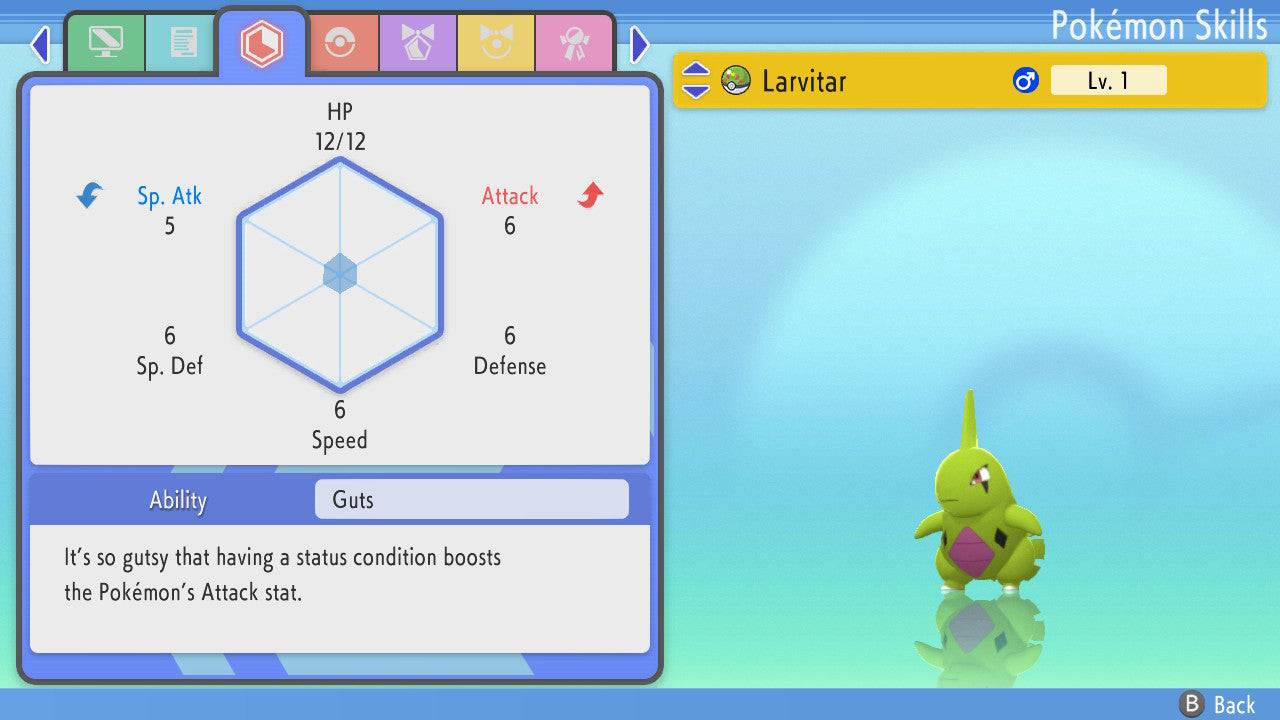 Pokemon Brilliant Diamond and Shining Pearl Larvitar 6IV-EV Trained - Pokemon4Ever