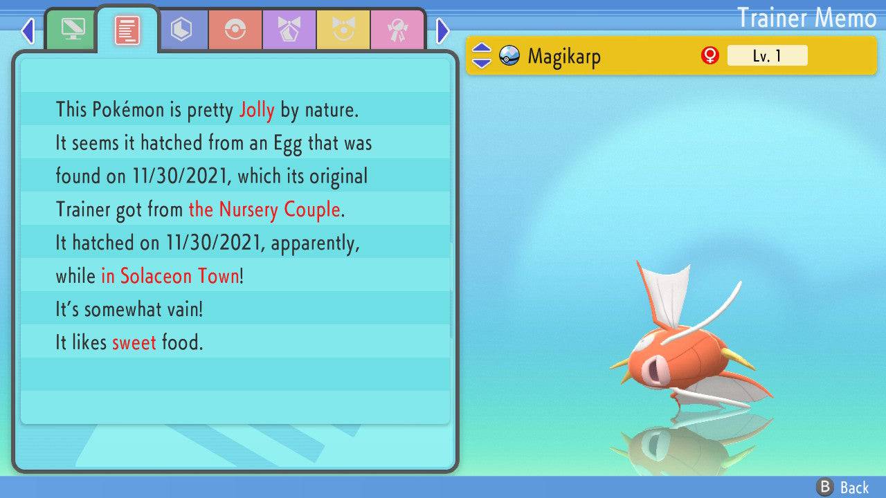 Pokemon Brilliant Diamond and Shining Pearl Magikarp 6IV-EV Trained - Pokemon4Ever