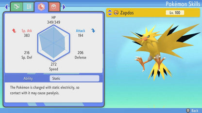 Pokemon Brilliant Diamond and Shining Pearl Zapdos 6IV-EV Trained - Pokemon4Ever