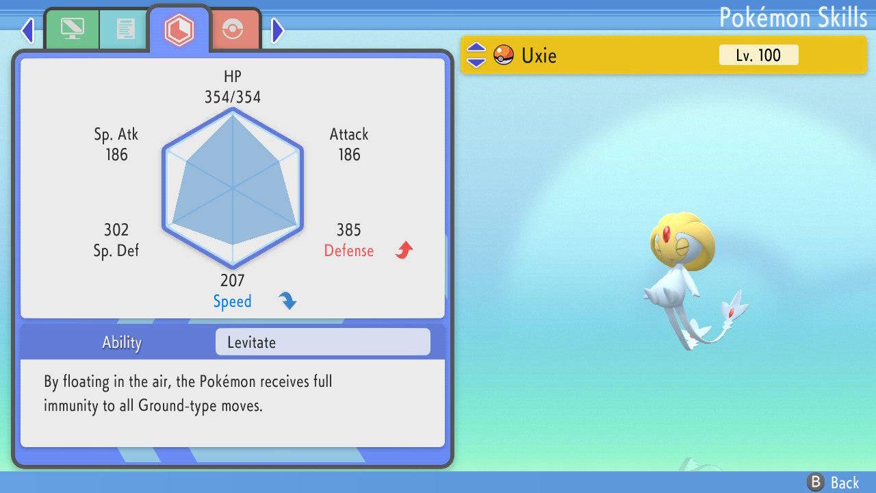 Pokemon Brilliant Diamond and Shining Pearl Uxie 6IV-EV Trained - Pokemon4Ever
