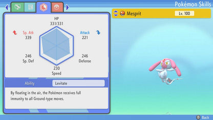 Pokemon Brilliant Diamond and Shining Pearl Mesprit 6IV-EV Trained - Pokemon4Ever