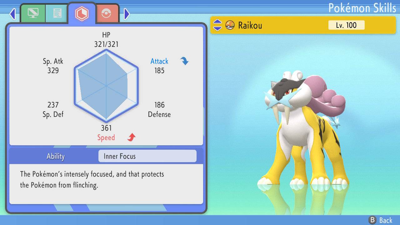 Pokemon Brilliant Diamond and Shining Pearl Raikou 6IV-EV Trained - Pokemon4Ever
