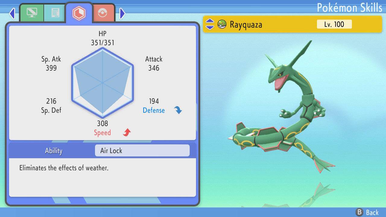 Pokemon Scarlet and Violet Shiny Rayquaza 6IV-EV Trained – Pokemon4Ever