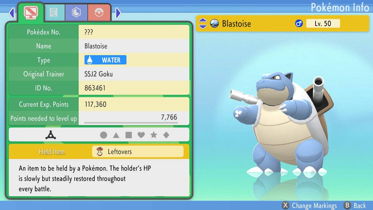 Pokemon Brilliant Diamond and Shining Pearl Blastoise 6IV-EV Trained - Pokemon4Ever