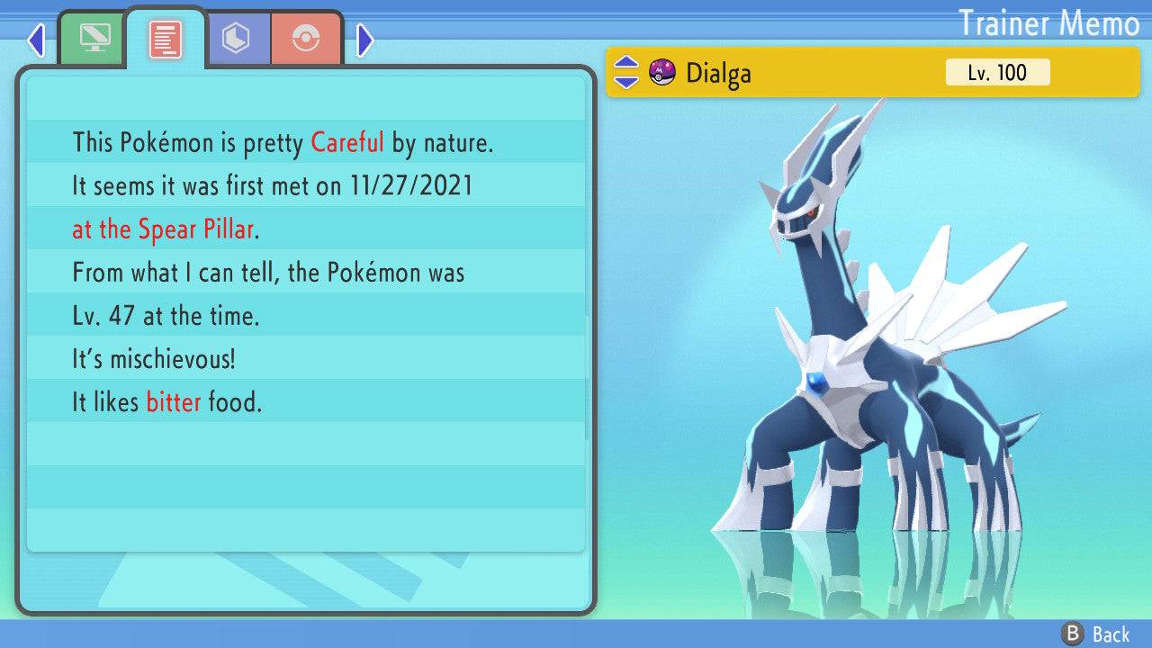 Pokemon Brilliant Diamond and Shining Pearl Dialga 6IV-EV Trained - Pokemon4Ever