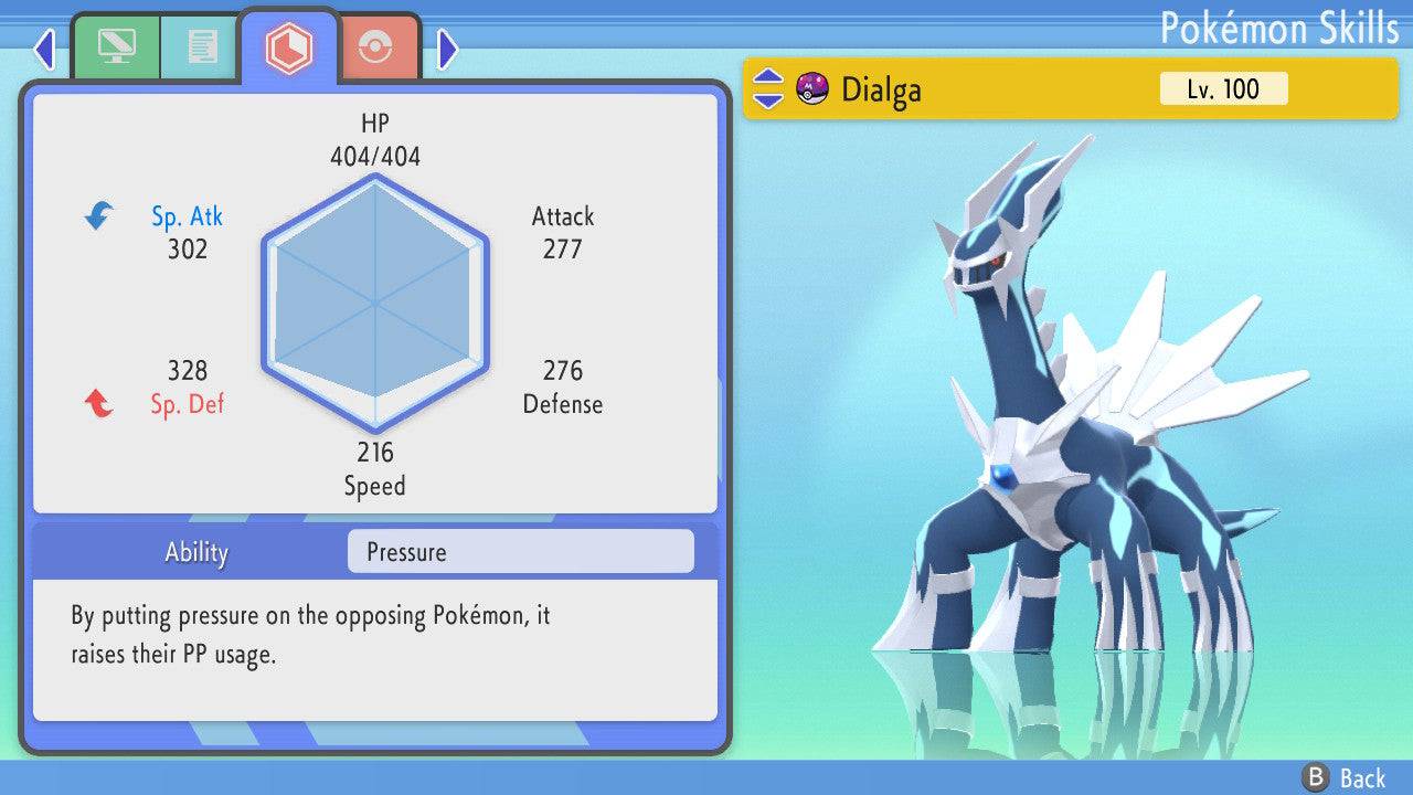 Pokemon Sword and Shield Dialga 6IV-EV Trained