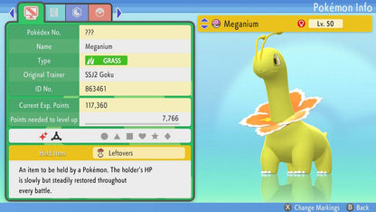 Pokemon Brilliant Diamond and Shining Pearl Meganium 6IV-EV Trained - Pokemon4Ever