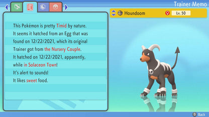 Pokemon Brilliant Diamond and Shining Pearl Houndoom 6IV-EV Trained - Pokemon4Ever