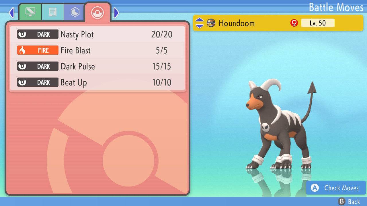 Pokemon Brilliant Diamond and Shining Pearl Houndoom 6IV-EV Trained - Pokemon4Ever