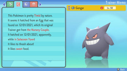 Pokemon Brilliant Diamond and Shining Pearl Gengar 6IV-EV Trained - Pokemon4Ever