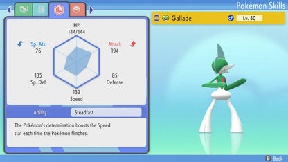 Pokemon Brilliant Diamond and Shining Pearl Gallade 6IV-EV Trained - Pokemon4Ever