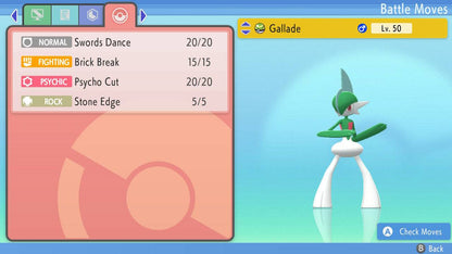 Pokemon Brilliant Diamond and Shining Pearl Gallade 6IV-EV Trained - Pokemon4Ever