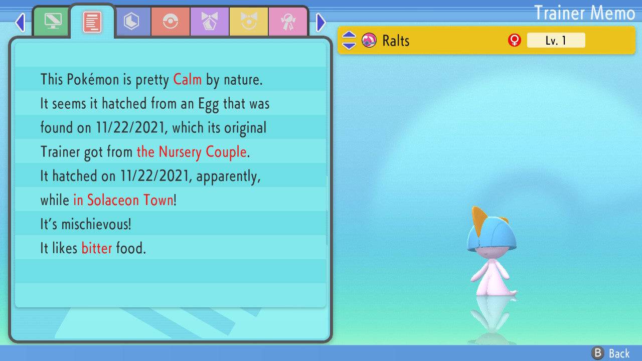 Pokemon Brilliant Diamond and Shining Pearl Ralts 6IV-EV Trained - Pokemon4Ever