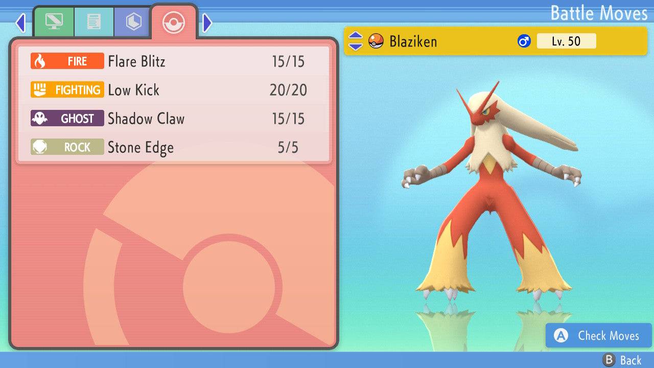 Pokemon Brilliant Diamond and Shining Pearl Blaziken 6IV-EV Trained - Pokemon4Ever