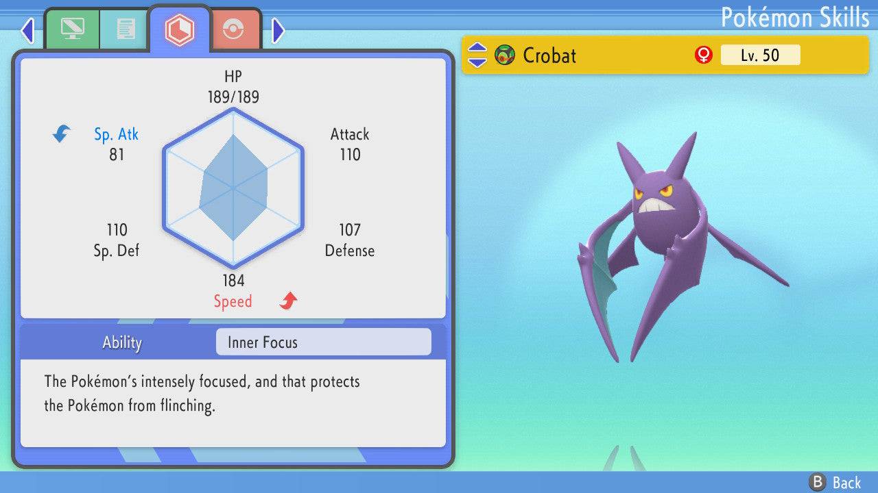 Pokemon Brilliant Diamond and Shining Pearl Crobat 6IV-EV Trained - Pokemon4Ever