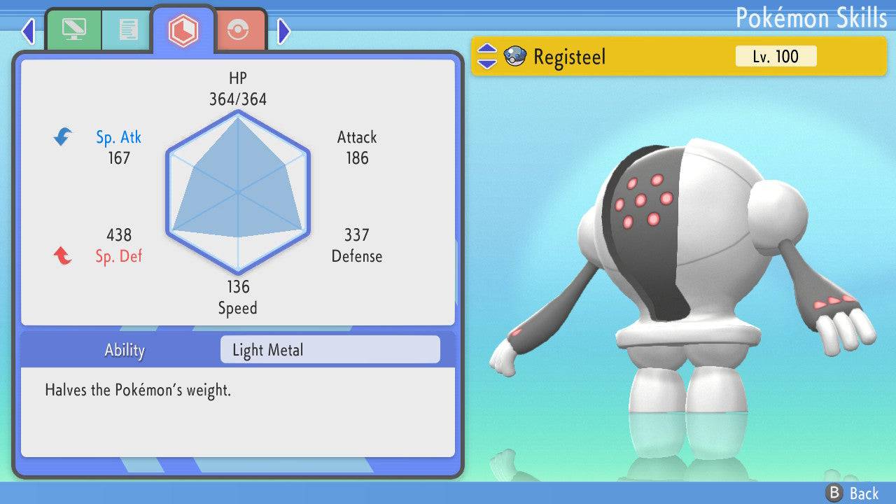 Pokemon Brilliant Diamond and Shining Pearl Registeel 6IV-EV Trained - Pokemon4Ever