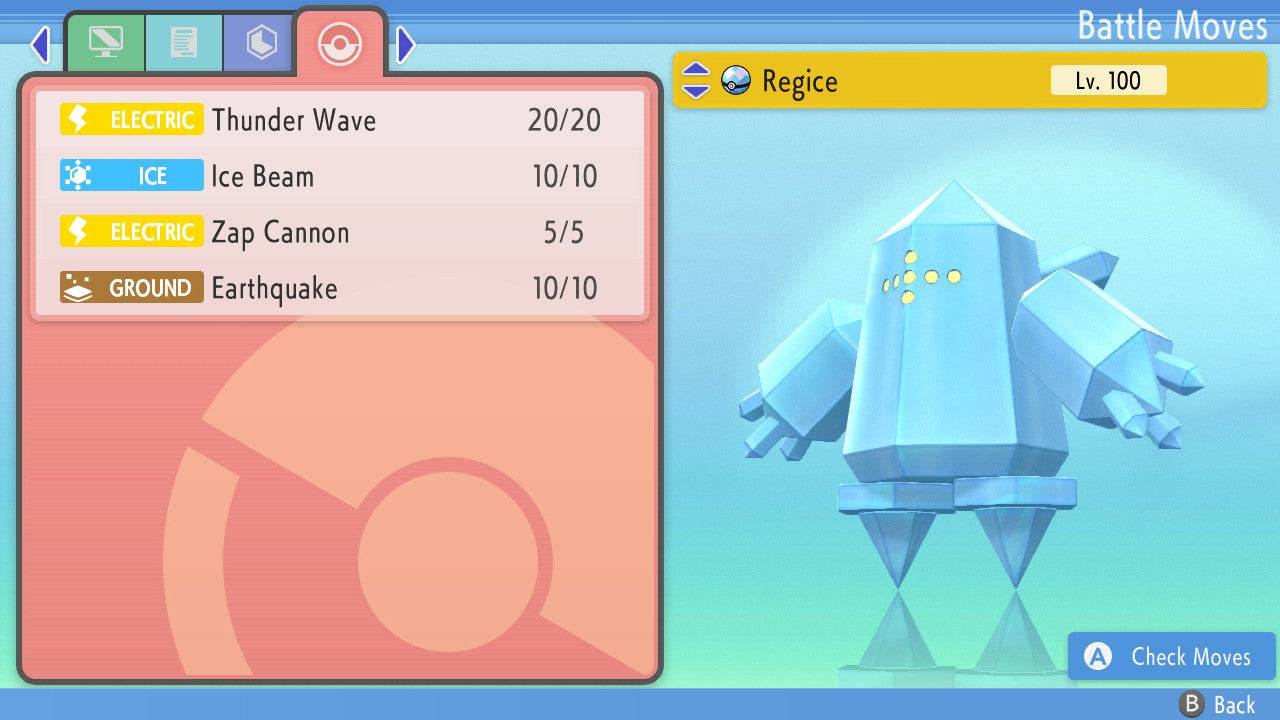 Pokemon Brilliant Diamond and Shining Pearl Regice 6IV-EV Trained - Pokemon4Ever