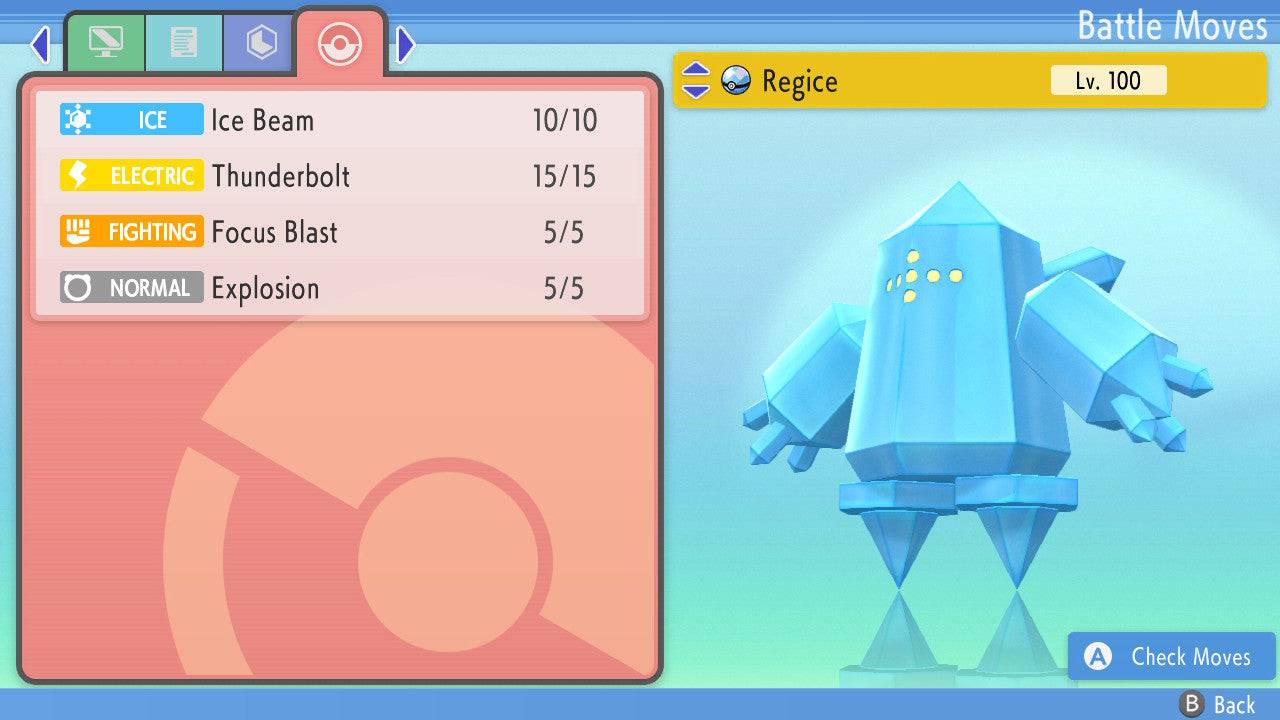 Pokemon Brilliant Diamond and Shining Pearl Regice 6IV-EV Trained - Pokemon4Ever