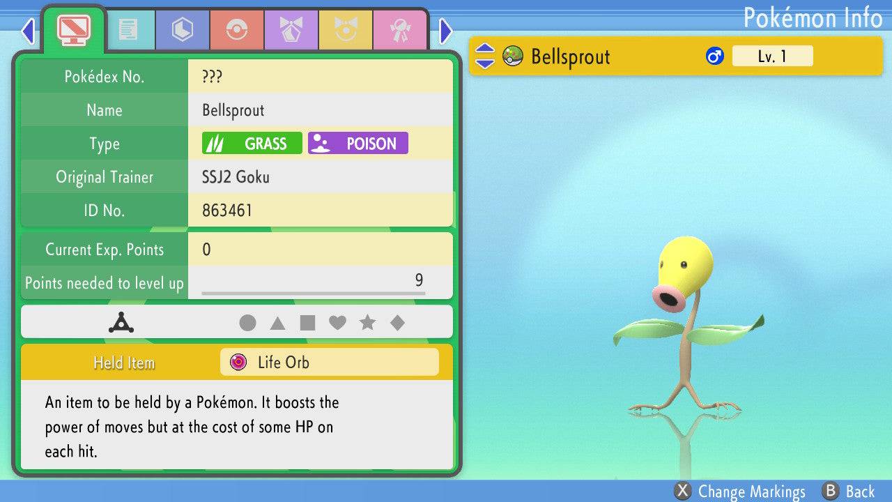 Pokemon Brilliant Diamond and Shining Pearl Bellsprout 6IV-EV Trained - Pokemon4Ever