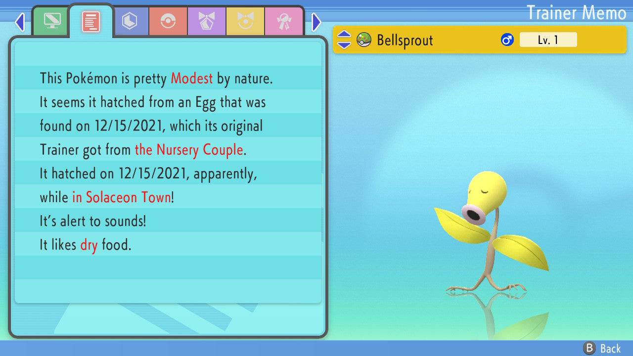 Pokemon Brilliant Diamond and Shining Pearl Bellsprout 6IV-EV Trained - Pokemon4Ever