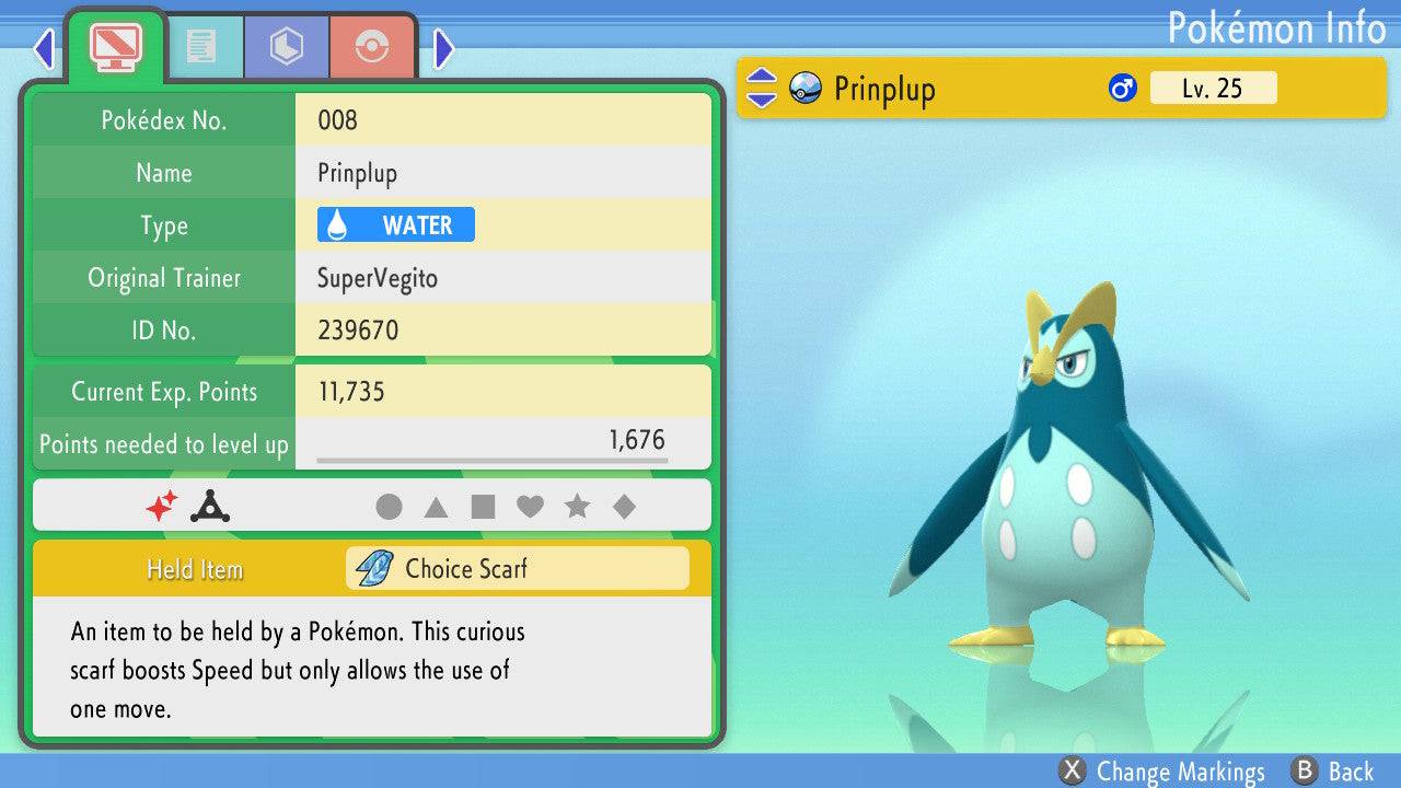 Pokemon Brilliant Diamond and Shining Pearl Hidden Ability Prinplup 6IV-EV Trained - Pokemon4Ever