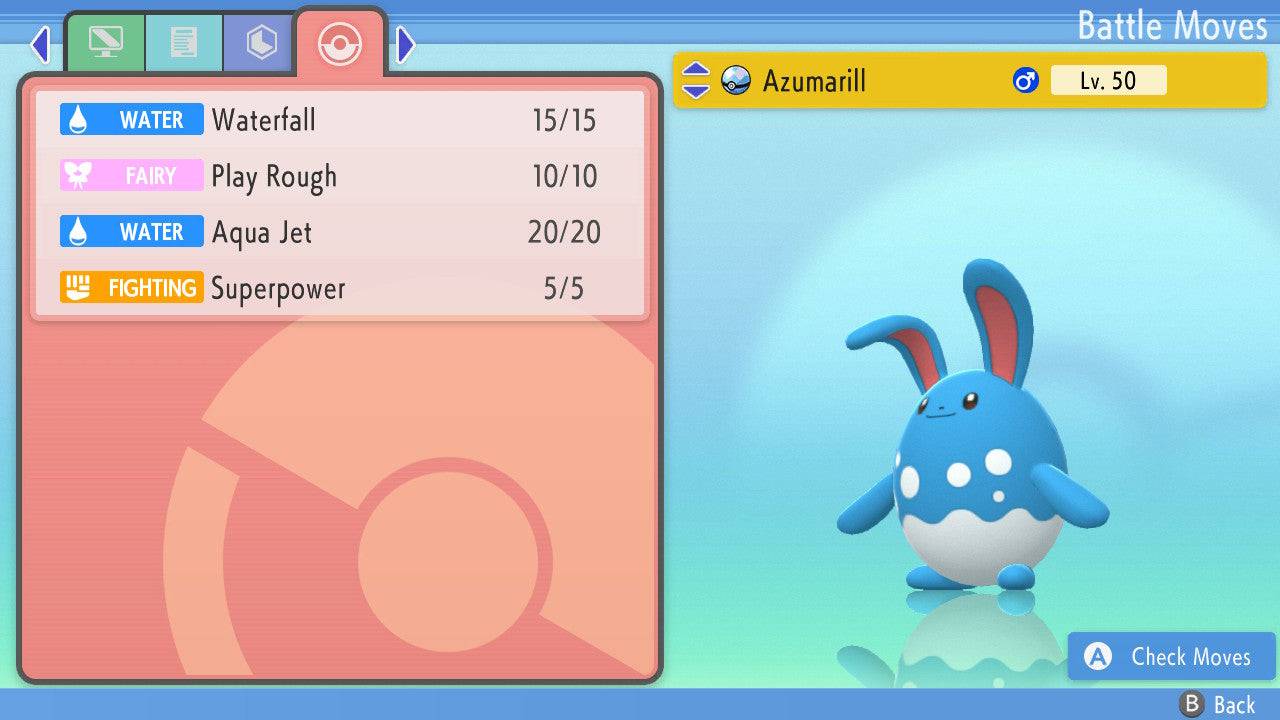 Pokemon Brilliant Diamond and Shining Pearl Azumarill 6IV-EV Trained - Pokemon4Ever