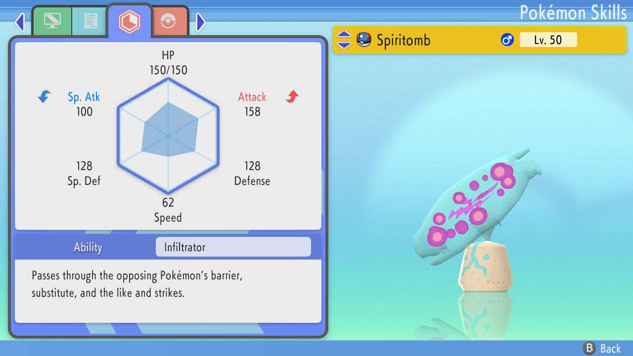 Pokemon Brilliant Diamond and Shining Pearl Spiritomb 6IV-EV Trained - Pokemon4Ever