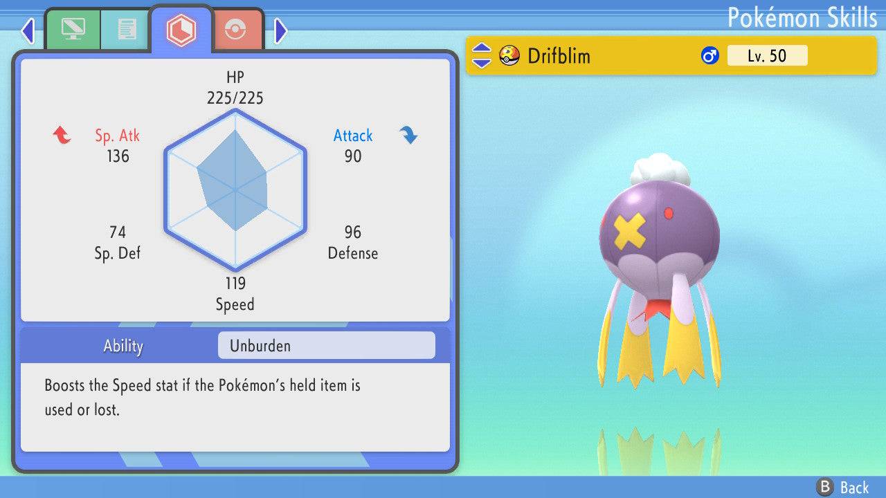 Pokemon Brilliant Diamond and Shining Pearl Drifblim 6IV-EV Trained - Pokemon4Ever