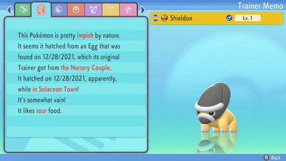 Pokemon Brilliant Diamond and Shining Pearl Shieldon 6IV-EV Trained - Pokemon4Ever