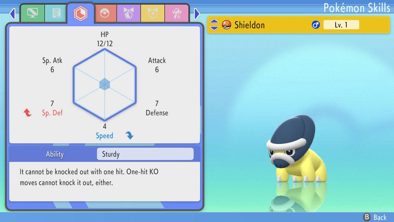 Pokemon Brilliant Diamond and Shining Pearl Shieldon 6IV-EV Trained - Pokemon4Ever