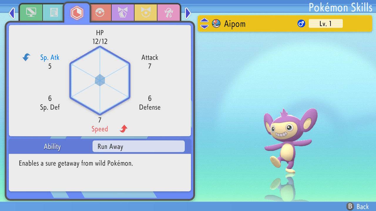 Pokemon Brilliant Diamond and Shining Pearl Aipom 6IV-EV Trained - Pokemon4Ever